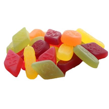 Gekleurde winegums in gepersonaliseerde snoeppot