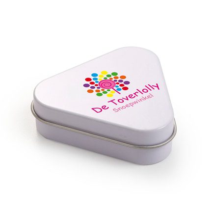 Driehoek pepermuntblikje als weggevertje