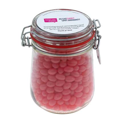 Bedrukte ronde weckpot van glas 800cc