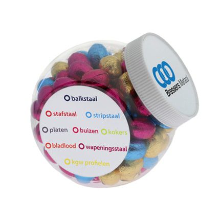 Glazen snoeppot met paaseitjes 850cc