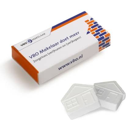 Gepersonaliseerd doosje met 2 huismints