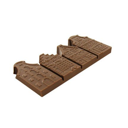 Chocolade gevelstraatje in een flowpack