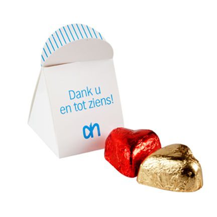 Bedrukte ballotin met hartbonbon