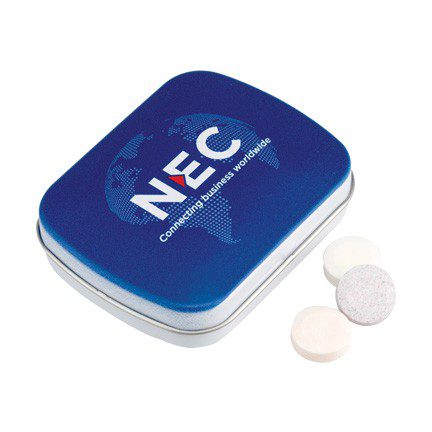 Biologisch snoepblikje met bedrijfslogo