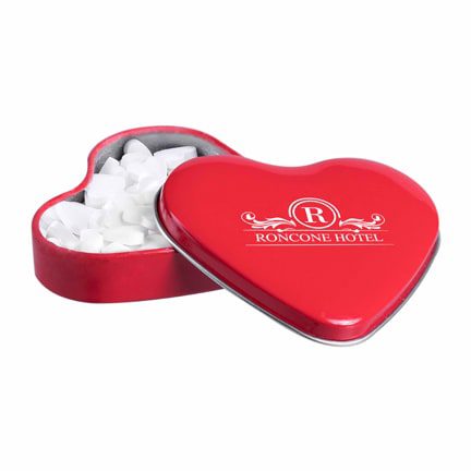 Hartenblikje met hartjes pepermunt voor Valentijn