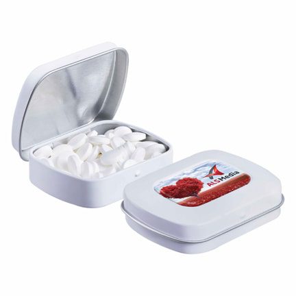 Pepermuntblikje met bedrukking in doming