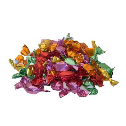 Zuurtjes in gemetalliseerde wikkeltjes als vulling van uw snoeppot met logo