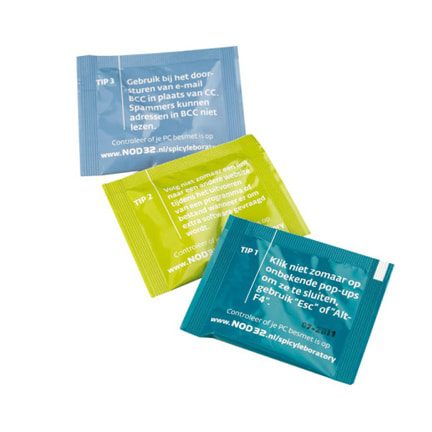 Bedrukt sachet als fris promotiemiddel