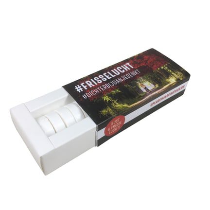 Schuifdoosje pepermunt als fris bedankje