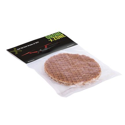 Stroopwafel in zakje met full colour kopkaartje