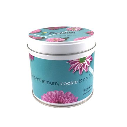 Biologisch gevuld snoepblik met logowikkel