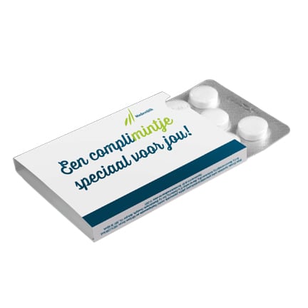 Bedrukte sleeve met King pepermunt in blister