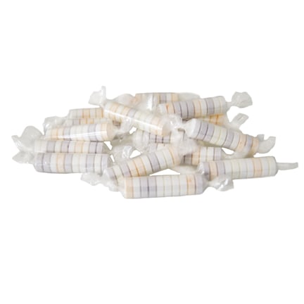 Biologisch snoeprolletjes in een BIO snoeppot met logo