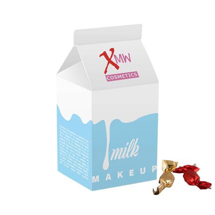 Gepersonaliseerd melkpakje met zuurtjes
