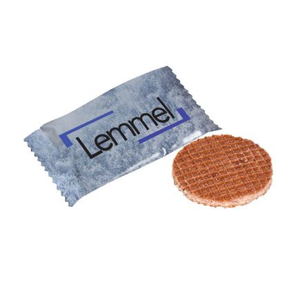 Logo flowpack met mini stroopwafeltje