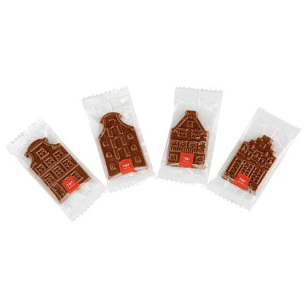 Per stuk verpakt chocolaatje met logo