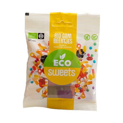 Bedrukt zakje biologische winegums