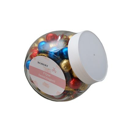 Schuinstaande snoeppot met Kerstmix 850cc