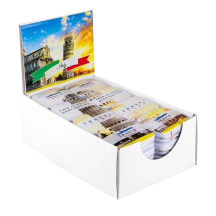 Bedrukte displaydoos met logo Pepermuntblikjes