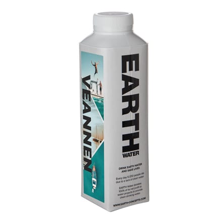 Kartonnen waterfles met eigen etiket