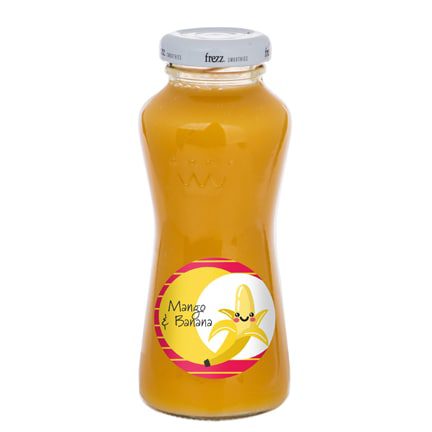 Bedrukt flesje gele smoothie met logo