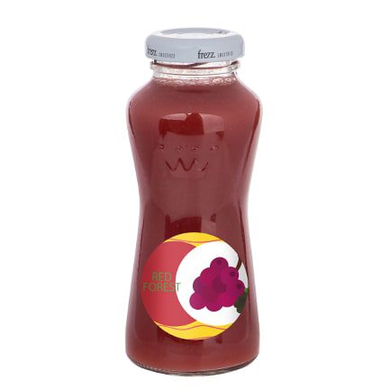 Bedrukt flesje rode smoothie met logo