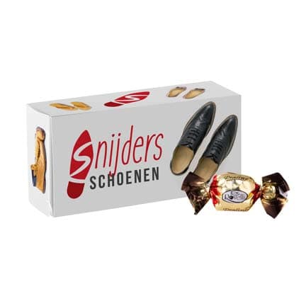 Bedrukt doosje met 4 chocolade bonbons