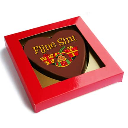 Chocoladehart met Sinterklaas bedrukking