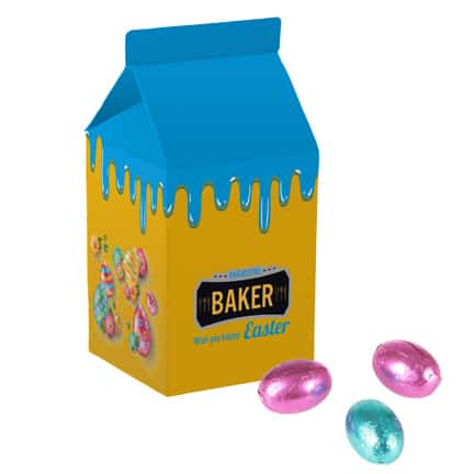Bedrukt melkpakje met Paaseitjes