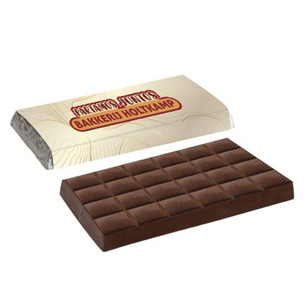 Chocoladetablet in gepersonaliseerde wikkel
