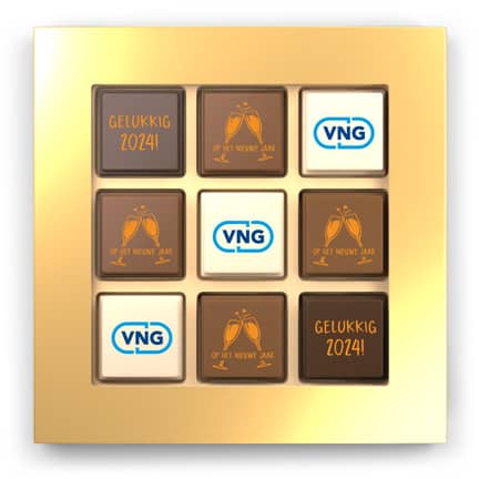 Logo/Nieuwjaar bonbons 9st als relatiegeschenk