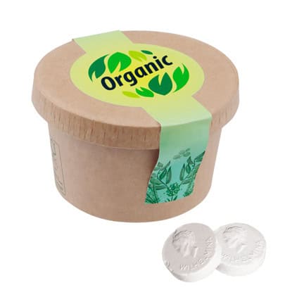 Pepermuntbekertje van karton met logo