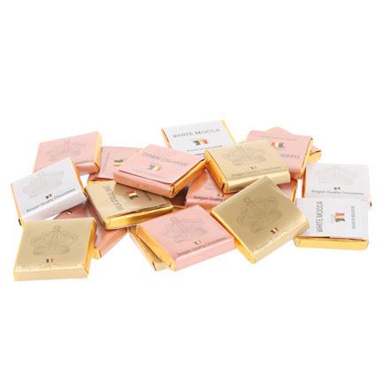 Vulling chocolaatjes voor een logo Snoeppot of blik