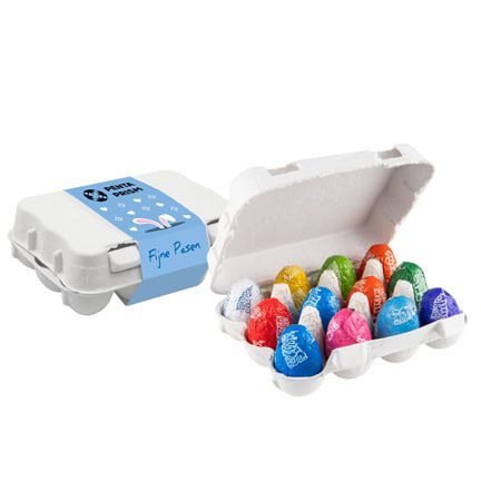 Eierdoosje met 12 Tony’s Chocolonely paaseitjes